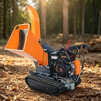 Broyeur de bois à essence à grande trémie d'alimentation, broyeur à marteaux pour sciure, remorquable, facile à utiliser pour vergers, parcs et branches d'arbres