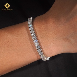 Bracelet tennis ZUANFA JEWELRY en moissanite taille ovale 4*6MM, argent 925 plaqué rhodium, unisexe, luxe - Product Image 3