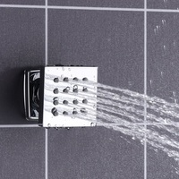Système de pomme de douche pluie à Led avec Jets de mur, salle de bains, mitigeur thermostatique de douche, double poignée ensemble de douche de pluie