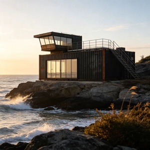 Maison modulaire préfabriquée multi-niveaux en conteneur maritime, avec salle d'observation, alimentation solaire et étanchéité, idéale pour la construction sur <span class=keywords><strong>falaise</strong></span>, au bord de la mer, comme chambre d'école - Product Image 1
