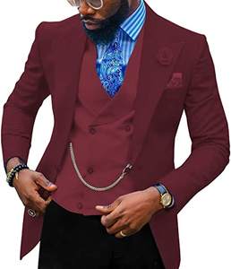 Terno Masculino Azul Cinza 3 Peças Slim Fit com Lapela Pontuda para Casamento, Formatura e Eventos Formais (Blazer+Colete+Calça) - Product Image 4