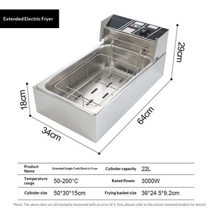 <strong>Electric</strong> Commercial Kitchen <strong>Stainless</strong> Steel Oil Fryer Timed Medium <strong>Frying</strong> Basket Counter Top 10L/20L/22L Capacity Extended 1 - Product Image 2
