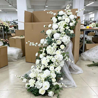 Guirlande de fleurs artificielles en soie d'eucalyptus blanc et vert de 2 m de long, directement de l'usine, pour cérémonie de mariage, allée, table, centre de table
