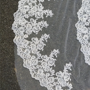 طرحة زفاف طويلة من موموليو بتصميم كاتدرائي مع مشط، طبقة واحدة عالية الجودة باللون الأبيض أو العاجي - Product Image 2