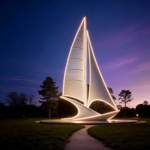 Escultura Moderna <span class=keywords><strong>de</strong></span> Metal con Forma <span class=keywords><strong>de</strong></span> Velero Vincentaa, <span class=keywords><strong>Arte</strong></span> para Exteriores, para Jardín <span class=keywords><strong>de</strong></span> Hotel o Paisajismo - Product Image 3