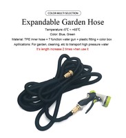 Tuyau de douche flexible en PVC noir de 2,5 pouces, anti-torsion, en acier inoxydable, avec écrou en laiton, tuyau de jardin rétractable
