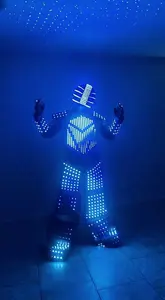 LED Robot Stilt Trajes De Desempenho LED Robot Cosplay Traje De Alta Qualidade Ballroom Performance Luminous Clothes