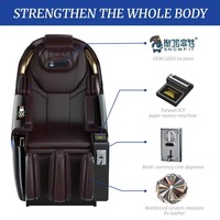 Fauteuil de massage distributeur automatique compatible paiement par QR code, billets et pièces, système de gestion cloud, pour centre commercial, aéroport, salon VIP, fauteuil inclinable 4D