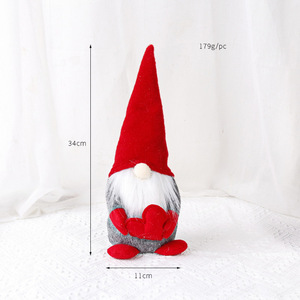 Adornos Navideños Personalizados Hechos a Mano, Decoración Navideña, Regalo, Muñeco Gnomo de Santa Claus sin Rostro con Corazón Rojo para Decoración del Hogar - Product Image 5