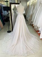 Robes de bal ivoire en gros 2026 2027 Robe de soirée Manches bouffantes Appliques Tulle scintillant Robe de bal