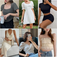 Mode Vente en Gros Assortiment Ropa Fournisseur Balles En Gros Usine Queue Assortiment En Vrac Boutique Femmes Robe Femmes Plus La Taille Tops