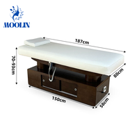 Table de massage électrique thermique en bois de haute qualité MOOLIN, 4 moteurs, lit de beauté réglable, lit pour extensions de cils, pour hôpital
