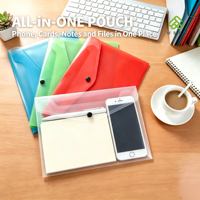 Sac de rangement A5 à bouton-pression, 12 pièces/ensemble, pochette de rangement pour documents en PP imperméable, pochette de rangement pour bureau, école, papeterie