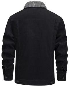 Erkek özel sonbahar kış açık kadife kumaş turn-aşağı yaka kalınlaşmış polar ceket ceket - Product Image 6