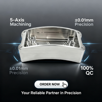 Boîtier incurvé en acier inoxydable usiné CNC 5 axes et par électroérosion à fil, finition miroir 0,01 mm, pour applications médicales et électroniques, OEM ODM