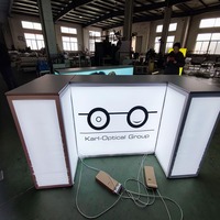 Table de comptoir en tissu SEG en aluminium rétroéclairé par LED, facile à déplacer et à installer, pour les expositions professionnelles et les salons commerciaux