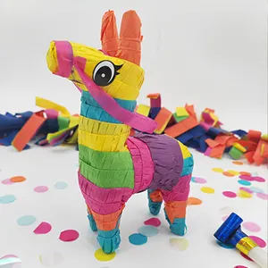 Piñata de burro arco-íris extravagante para crianças, piñata de festa de aniversário infantil, mais vendida