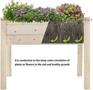 Bac à légumes surélevé en <span class=keywords><strong>bois</strong></span> 2-en-1 avec couverture de serre amovible pour étendre votre surface de culture - Product Image 3