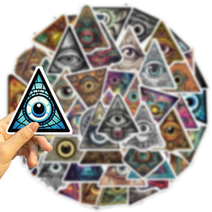 50PCS Creative USA all seeing Eye calcomanías Pirámide de moda Ojo DE <span class=keywords><strong>LA</strong></span> Providencia pegatina - Product Image 3
