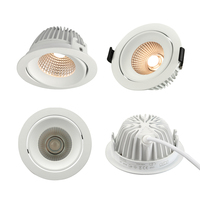 Hôtel Commercial En Aluminium 8W Anti Éblouissement Dimmable 3 Couleur Led Spot Lumière Intérieur Encastré Plafond Projecteur COB LED Downlight