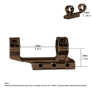 Support de lunette cantilever BANGBANG, support de lunette pour tube de 30 mm, hauteur centrale de 1,4 po, espacement de 2,8 po pour les sports de plein air (marron) - Product Image 4