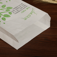 Sac à pâtisserie en papier enduit anti-graisse écologique de taille personnalisée, brun/blanc, et sachet blanc pour gâteaux, collations, gaufres