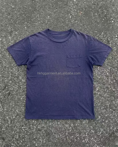 T-shirt en coton léger de haute qualité, effet vintage délavé, pour homme, effet soleil écloté, logo personnalisé - Product Image 3