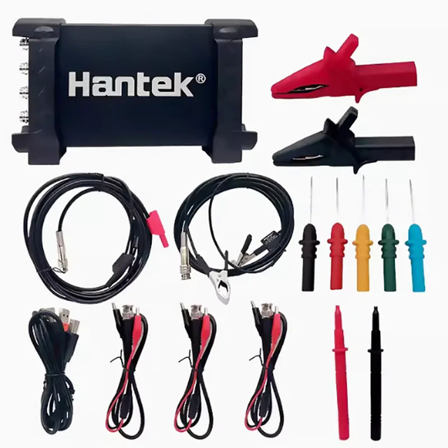 Hantek 6074BE Portable Digital Storage Oscilloscope Kit 4CH 70MHz 64K Memory Li-ion Battery PC USB 2.0 Interface Win10 Support