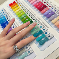Ensemble de vernis à ongles en gel 80 couleurs, spectre complet, rose nude, rouge, bleu, vert, paillettes, nuancier, vente en gros pour salons de manucure