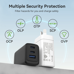 RCM ที่ได้รับการรับรองจาก PD 65W ที่ชาร์จ GAN <span class=keywords><strong>USB</strong></span> <span class=keywords><strong>C</strong></span> อะแดปเตอร์ไฟฟ้าแบบ Dual Type <span class=keywords><strong>C</strong></span> ชาร์จเร็วสำหรับโทรศัพท์มือถือซัมซุงแอปเปิ้ลหัวเว่ย OnePlus - Product Image 5