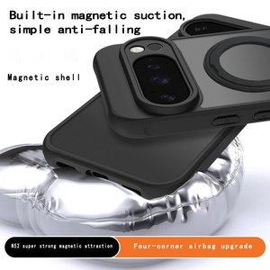 Coque de téléphone magnétique transparente de haute qualité pour Google Pixel 11 Pro XL 10 9 8 7 6 Pro avec protection 360° °   Support de téléphone en métal avec anneau et coque de protection - Product Image 4