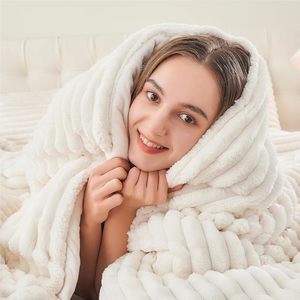 Super Soft Warm Fluffy Cream White Fleece Queen <strong>Comforter</strong> Bedding <strong>Set</strong> with 2 Pillowcases - Product Image 5