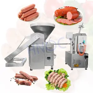 HNOC Semi Automatic Vacuum Commercial Fill Sausage Stuffer Electric for Meat with Twisting Function Double Clipper