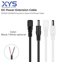 Câble d'extension d'alimentation DC5525 mâle/femelle vers fils dénudés rouges et noirs pour projets LED et DIY