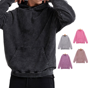 Felpa <span class=keywords><strong>con</strong></span> Cappuccio da Uomo di Alta Qualità <span class=keywords><strong>con</strong></span> Logo Personalizzato, Stile Vintage Lavato, Maglietta Pesante DTG, Pullover <span class=keywords><strong>Oversize</strong></span> <span class=keywords><strong>con</strong></span> Lavaggio Acido - Product Image 1