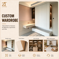 Armoire en bois sur mesure avec tiroirs intégrés pour appartements de luxe modernes, villas et projets de mobilier de chambre