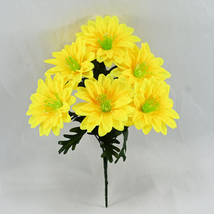 Fiori Artificiali Personalizzati di Yiwu, Composizione di 6 Crisantemi in Seta per Funerali, Ringraziamento e Commemorazione degli Antenati - Product Image 3