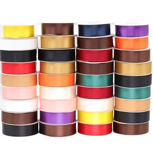 Factory high quality 100% polyester ribbon 1'' satin ribbon