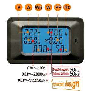 Energia LCD digitale metro <span class=keywords><strong>WATT</strong></span> monitor volt, <span class=keywords><strong>ampere</strong></span>, potenza, energia, HZ nel monitoraggio in tempo reale - Product Image 2