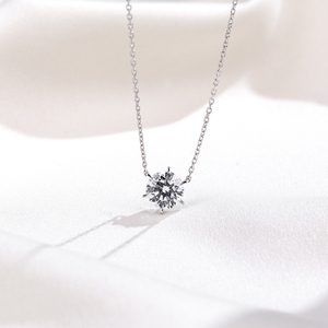 Messi Gems Ready To Ship MSN-477 PT950 1ct Round ShapeLab Grown Diamond Necklace - Product Image 3