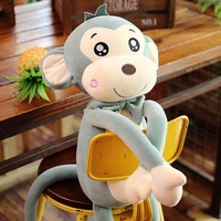 Lisa Mainan Monyet Bayi Baru Boneka Monyet Lucu Lengan Panjang Super Lembut Isi Kapas PP Bordir 40cm Hadiah Ulang Tahun
