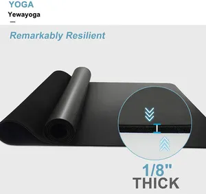 Yewayoga Umwelt freundliche Yoga matte Anti Slip Recycelt Schwarz 5mm Pu Yoga matte Drucken Natur kautschuk Lulu Zitrone 5mm Pu Yoga Matte