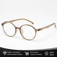 Lunettes rondes pour femmes et hommes, monture rétro TR, branches contrastées, anti-lumière bleue, protection UV400, lunettes de lecture optiques, 6 couleurs, OEM
