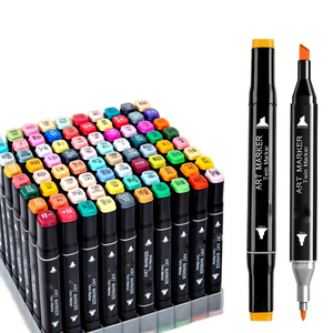 Juego de Marcadores Artísticos de Doble Punta, 120 Colores, Permanentes, Libres de Cetonas, Libres de Benceno, No Tóxicos, Punta de Pincel, Escritura en Doble Cara, Metal - Product Image 1