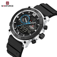 Montre NAVIFORCE 6104, sport, analogique, mode, numérique, quartz, montres-bracelets, double fuseau horaire, affichage étanche, horloge, cadeau pour homme