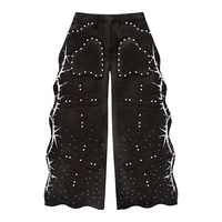 Ensemble de survêtement en jean surdimensionné et lourd avec strass, style streetwear personnalisé, par le fabricant YSJY, pour hommes