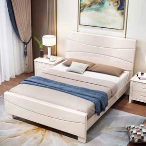 Lit en bois massif d'hévéa 1,2m 1,5m style chinois pour dortoir et appartement, pour enfants et adultes, design à sommier bas - Product Image 2