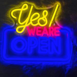 ป้ายไฟ LED เปิดร้านค้า ขายส่ง - ป้ายนีออนเปิดร้านแบบกำหนดเองสำหรับร้านค้า บาร์ ร้านอาหาร 5V USB - Product Image 1