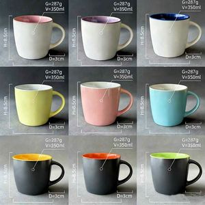 Taza <span class=keywords><strong>de</strong></span> Cerámica <span class=keywords><strong>de</strong></span> 11 oz con Interior <span class=keywords><strong>de</strong></span> Color, Superficie Mate, para Café, Leche, Té, Tazas Negras Mate, Personalizable al por Mayor - Product Image 2