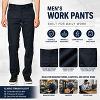 Pantalones de Trabajo Personalizados de Corte Clásico y Pierna Recta, 5 Opciones de Color, Logotipo Bordado, Tejido o Impreso Personalizado para Uniformes de Equipo